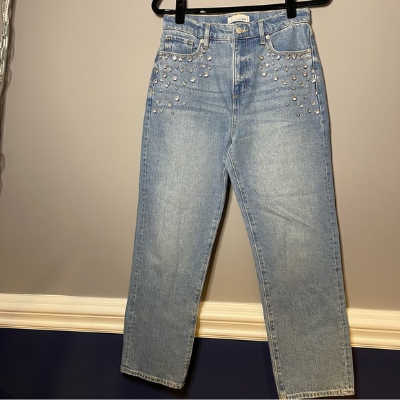 LOFT Sparkle High Rise Wide Leg Light Indigo Wash Jeans 4P NEW! - Picture 4 of 7